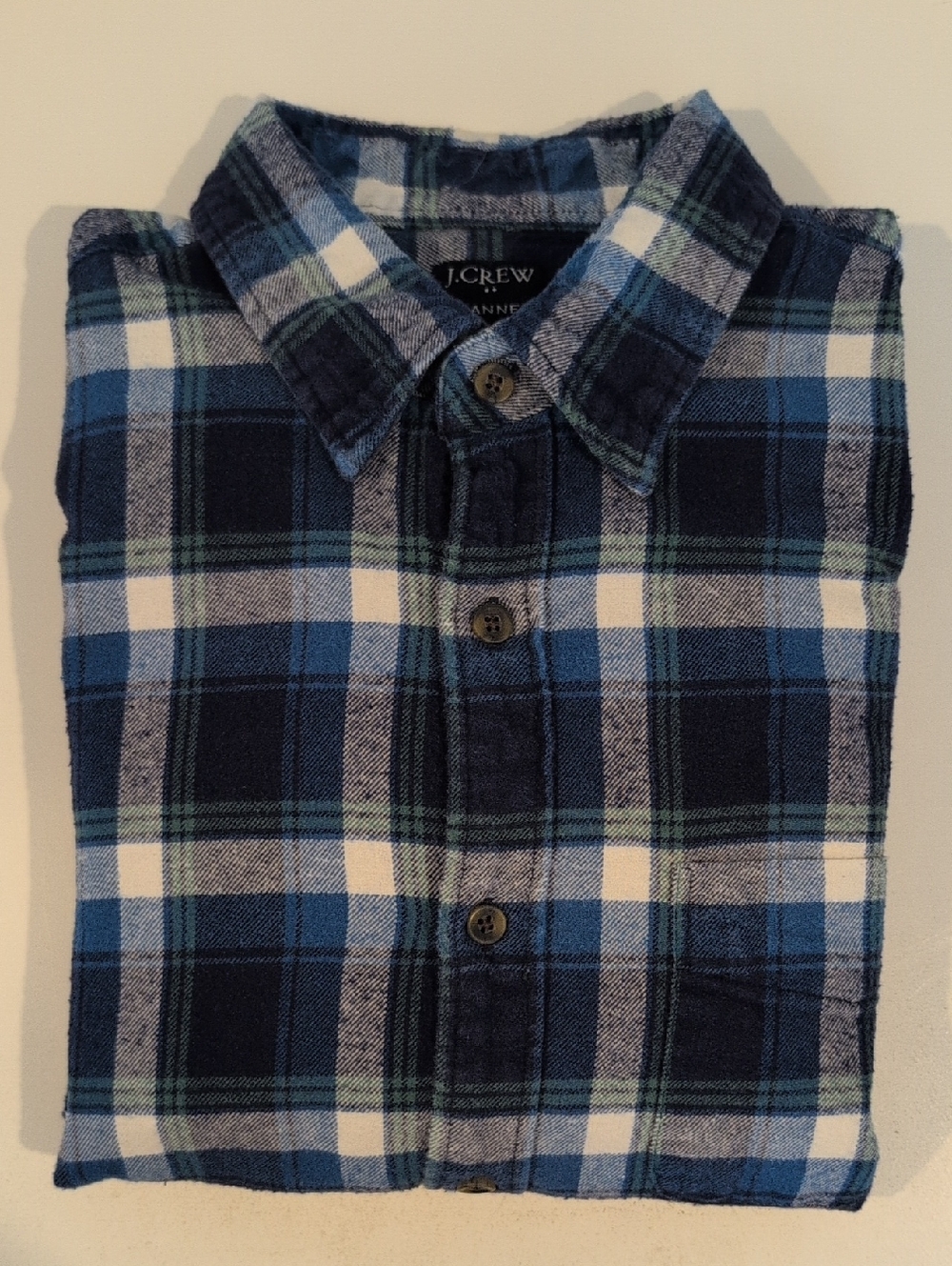 J. Crew Men's Medium Long Sleeve Button Down Plaid Flannel Style #AZ837 - Picture 7 of 13